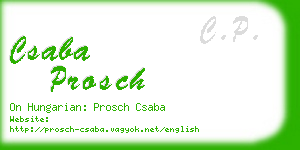 csaba prosch business card